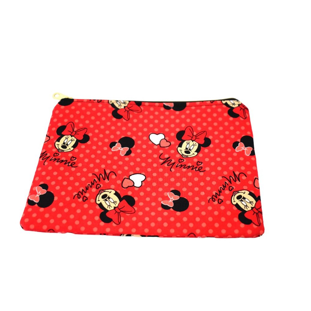 Minnie Mouse Zippered Cosmetic Bag